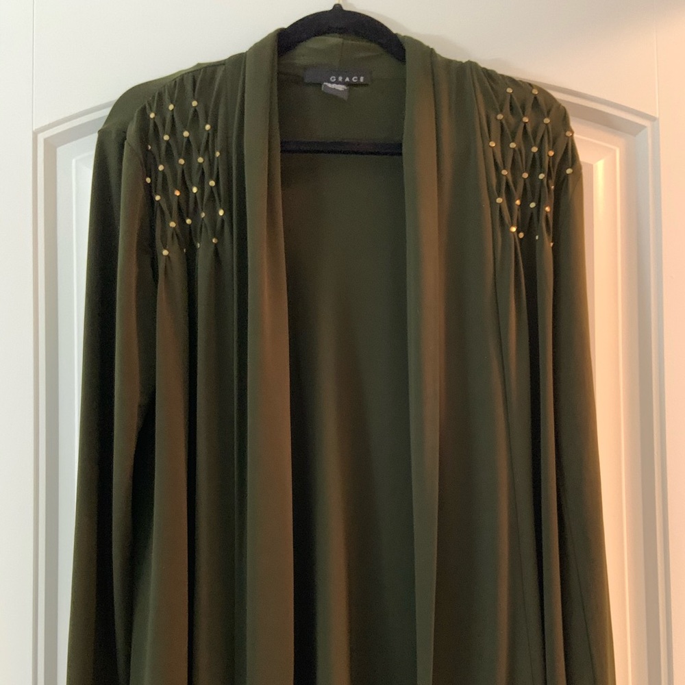 Forest Green cardigan with studs
